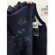 重磅纯棉美式高街藏青色圆领卫衣无帽男女款加绒加厚宽松情侣装