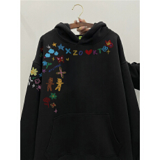 批发重磅纯棉美式复古高街潮牌连帽卫衣男款加绒加厚大码宽松情侣外套