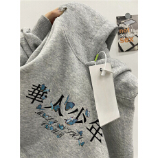 批发重磅纯棉加厚银狐绒国潮复古连帽<b class='q'>卫衣</b>男款美式<b class='q'>潮牌</b>宽松慵懒外套
