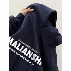 批发重磅纯棉美式潮牌字母连帽卫衣男款秋冬季加绒加厚设计感慵懒<b class='q'>外套</b>