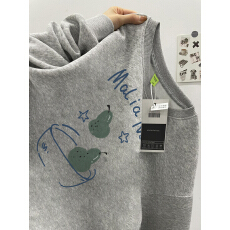 批发重磅纯棉美式潮牌加绒加厚圆领无帽卫衣男款设计感慵懒情侣上衣