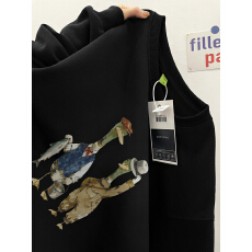 重磅纯棉美式高街复古创意卫衣无帽男款加绒设计感潮牌情侣外套