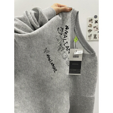 重磅纯棉美式潮牌oversize灰色卫衣男款加绒银狐绒设计感长袖上衣