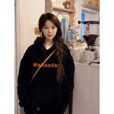 重磅纯棉美式高街oversize连帽卫衣男款加绒加厚设计感情侣外套冬