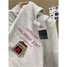 批发重磅纯棉美式复古oversize连帽卫衣男设计感<b class='q'>秋</b>冬加绒慵懒情侣外套