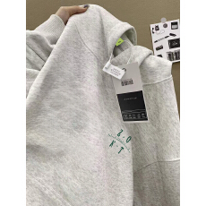 批发纯棉美式复古显白灰色字母连帽卫衣女款设计感<b class='q'>秋</b>冬加绒宽松外套