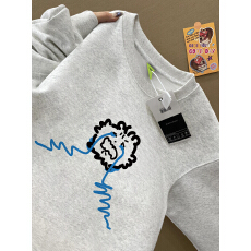 批发重磅纯棉美式复古创意灰色卫衣物无帽男款设计感<b class='q'>秋</b>冬加绒圆领上衣