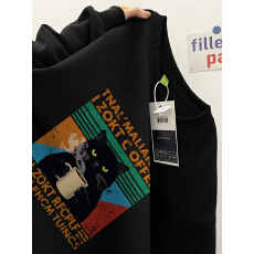 批发重磅纯棉美式高街复古创意猫咪卫衣无帽男款加绒加厚潮牌情侣外套