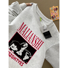 批发重磅纯棉美式复古人像卫衣男款设计感小众oversize<b class='q'>秋</b>冬加绒上衣