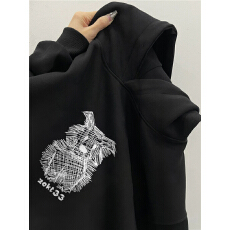 批发重磅纯棉美式高街<b class='q'>潮</b>牌连帽卫衣男款设计感春秋冬加绒宽松慵懒外套