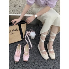 批发2025新款单鞋平底软底浅口玛丽珍鞋芭蕾舞鞋绸缎面交叉带单鞋