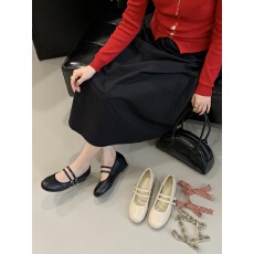 批发春秋两穿玛丽珍鞋高跟鞋森系搭扣内增高浅口单鞋2025女鞋