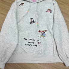 批发原版面料纯棉华棉复合韩系<b class='q'>胖</b><b class='q'>mm</b>巨遮肉显瘦连帽卫衣女春秋20