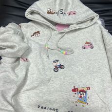 批发原版面料纯棉华棉复合<b class='q'>胖</b><b class='q'>mm</b>慵懒连帽卫衣外套女初中生2025