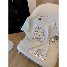 纯棉#原版面料胖mm大码短袖t恤女夏季宽松减龄2026年新款显