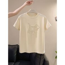 批发广州面料水柔棉胖mm<b class='q'>大码</b>女装时尚洋气短袖t恤女爆款夏季上衣