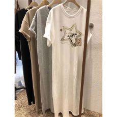 批发95%棉5%氨纶爆款绝美不撞款<b class='q'>连衣裙</b>女夏大码韩系胖mm宽松长裙