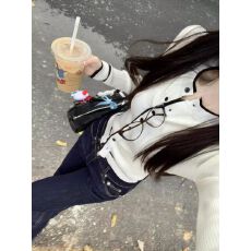 批发韩版撞色小香风长袖针织开<b class='q'>衫</b>女秋修身短款打底<b class='q'>衫</b>上衣