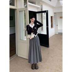 批发原版面料韩版假两件Polo领<b class='q'>衬衫</b>女秋季新款学院风长袖<b class='q'>衬衫</b>ins