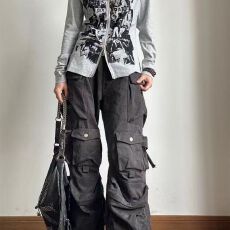 批发罗纹美式开衫上衣女秋季新款<b class='q'>外套</b>潮