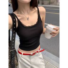 批发纯色<b class='q'>蕾丝</b>吊带带胸垫背心女内搭春季新款打底磨毛保暖上衣