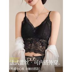 批发法式<b class='q'>蕾丝</b>蝴蝶美背吊带女聚拢一体式固定杯<b class='q'>裹</b><b class='q'>胸</b>外穿内搭吊带背心女