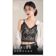 批发法式<b class='q'>蕾丝</b>蝴蝶美背吊带女聚拢一体式固定杯<b class='q'>裹</b><b class='q'>胸</b>外穿内搭吊带背心女