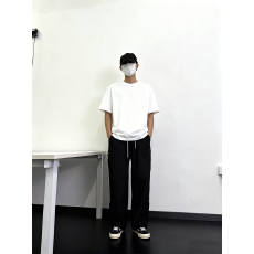 批发300g美式重磅男士白色短袖T恤纯色宽松休闲   一件代发 联系店长