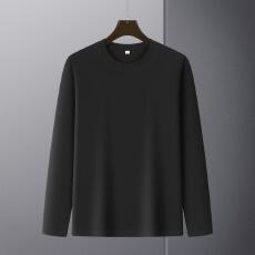 批发230g重磅纯棉基础款纯色长袖T恤男女内搭宽松   一件代发联系店长