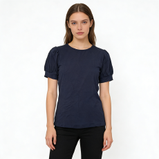 批发牛奶丝<b class='q'>短袖</b>t恤女夏韩版显瘦百搭圆领泡泡袖上衣一件代发联系店长