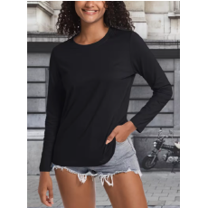 牛奶丝长袖T恤女春秋冬内搭显瘦打底衫修身百搭一件代发联系店长