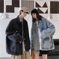 批发韩国牛仔外套女秋冬<b class='q'>韩版</b>2025新款宽松bf慵懒风百搭大码中长款上衣