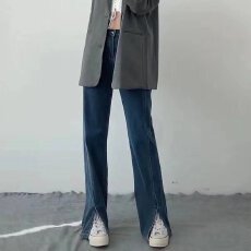 批发2026年春夏季新款<b class='q'>直筒</b><b class='q'>牛仔裤</b><b class='q'>女</b>高腰宽松阔腿拖地裤子高个子加长版