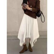 批发设计感小众不规则<b class='q'>蕾丝</b>白色<b class='q'>半身裙</b>女2026春季新款显瘦高腰a字半裙