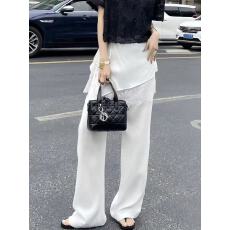 批发高腰<b class='q'>两件套</b>屁帘西装阔腿裤女春夏垂感显瘦通勤围裙<b class='q'>蕾丝</b>边直筒裤子