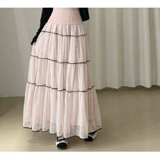 批发法式重工蕾丝网纱半身裙2026年夏季新款A字百搭多层荷叶边<b class='q'>裙子</b>ins