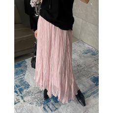 批发温柔风不规则褶皱<b class='q'>半身裙</b>女2026春季新款氛围感飘逸灵动A字长裙子