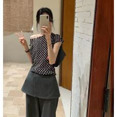 批发2026法式复古辣妹短款短袖t恤女独特别致绝美设计感修身显瘦上衣