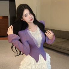 批发实拍实价 时尚气质烫钻拼接喇叭袖收腰打底上衣+抽绳蓬蓬蛋糕裙