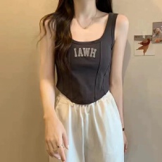 批发200克人棉<b class='q'>吊带</b><b class='q'>背心</b>女春夏纯欲风辣妹刺绣外穿内搭打底无袖上衣