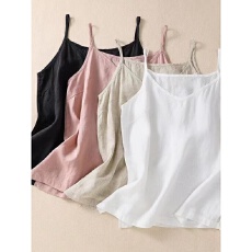 批发<b class='q'>棉麻</b><b class='q'>吊带</b><b class='q'>背心</b>女v领夏季新款大码宽松外穿内搭打底轻薄无袖上衣