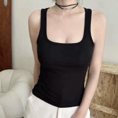 批发40支92棉<b class='q'>工字</b>吊带<b class='q'>背心女</b>春夏季大码内搭打底辣妹外穿修身无袖上衣