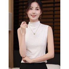 批发春夏季2025新款半高领无袖背心女修身<b class='q'>大码</b>百搭外穿内搭<b class='q'>打底衫</b>上衣