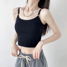 批发40支92棉春夏季<b class='q'>吊带</b><b class='q'>背心</b>女<b class='q'>露</b><b class='q'>脐</b>修身显瘦短款遮副乳打底内搭上衣