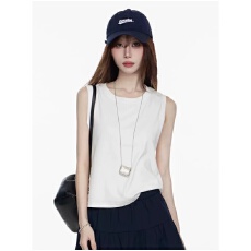 批发40支92棉春夏圆领吊带背心女大码外穿打底衫内搭<b class='q'>宽松</b>无袖T恤上衣