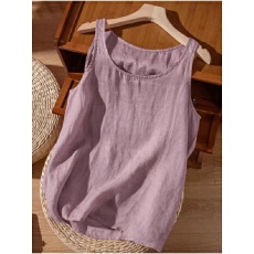 批发夏季新款<b class='q'>棉麻</b>吊带背心女宽松薄款大码胖mm外穿内搭打底无袖上衣