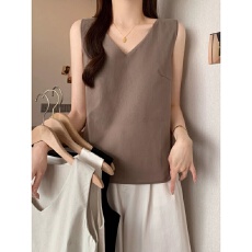 批发40支92棉v领吊带背心女大码胖mm宽松内搭外穿打底<b class='q'>棉麻</b>无袖上衣夏