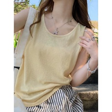 批发<b class='q'>棉麻</b>春夏季新款冰丝吊带背心女胖mm大码外穿宽松内搭打底无袖上衣