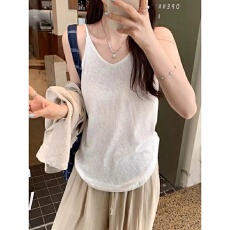 批发雪花棉宽松吊带背心女夏季新款棉麻大码外穿胖mm内搭打底无袖上衣