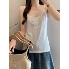 批发雪花棉夏季新款纽扣吊带背心女宽松大码胖mm显瘦内搭外穿打底上衣